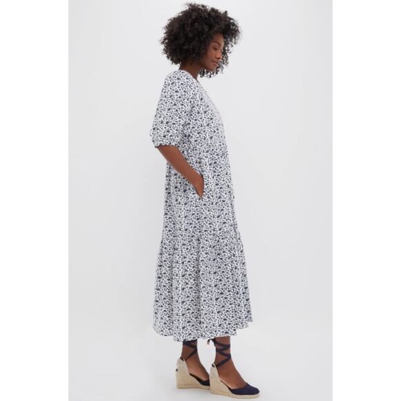 SZ BLOCKPRINT Exclusive Navy Ditsy Print Gaia Dress Size S NWT Retail $288 - Picture 3 of 6